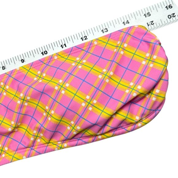 Kendall+Kylie Bikini Set of 2 Size L Pink Yellow Plaid NEW Resort Vacation - Picture 5 of 10